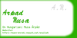 arpad musa business card